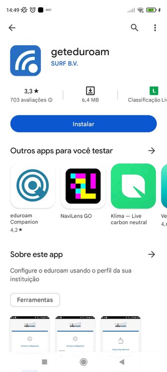 Geteduroam na Playstore